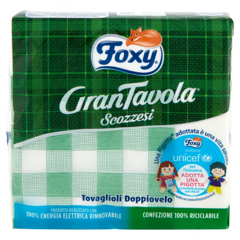 TOV.FOXY GRAN TAVOLA SCOZZESI 33X33 2VELI
