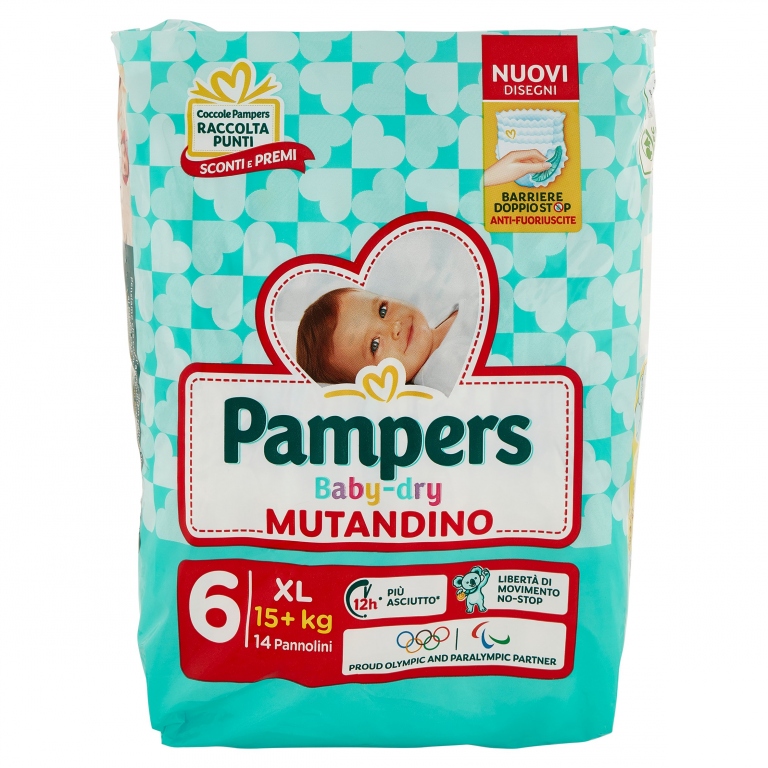 PANN.PAMPERS BABY DRY MUTANDINO N6 XL