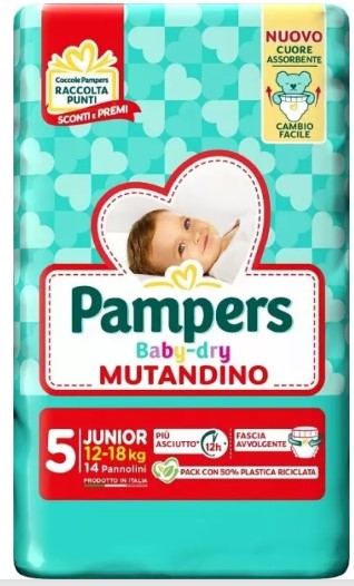PANN.PAMPERS BABY DRY MUTANDINO PZ.14 N5 JUNIOR