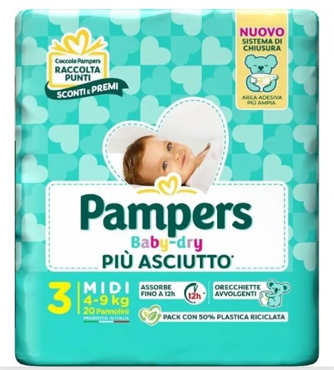 PAMPERS BABY DRY MIDI X20