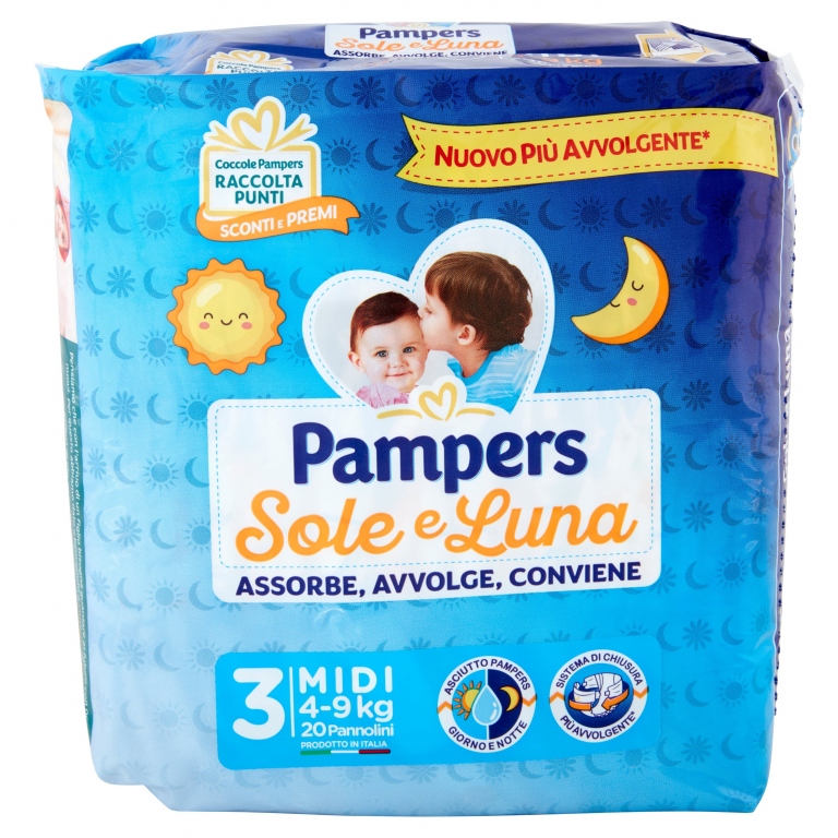 PAMPERS SOLE E LUNA MIDI X20