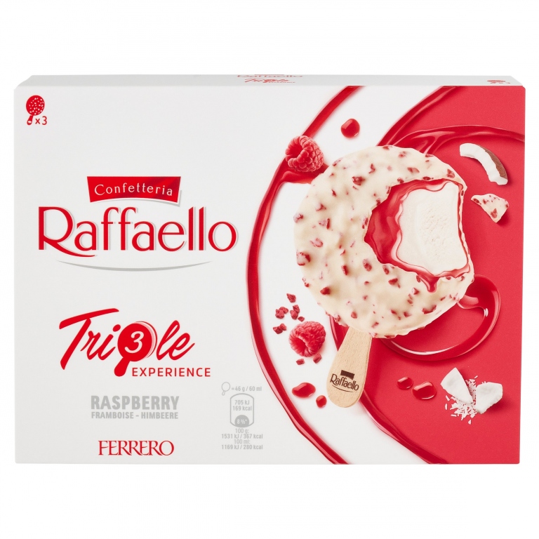 GELATO FERRERO RAFFAELLO TRIPLE EXPERIENCE LAMPONE ML.60X3 G 138