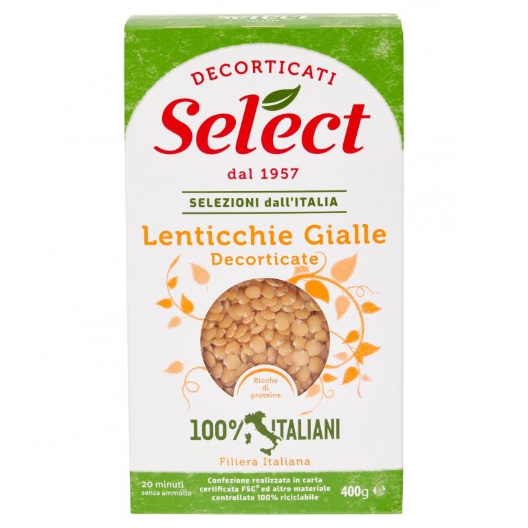 LENTICCHIE DECORTICATE GIALLE SELECT AST.GR400    
