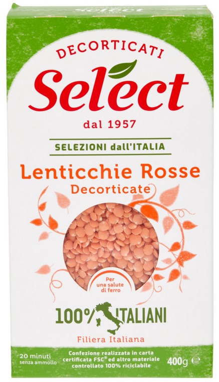 LENTICCHIE DECORTICATE ROSSE SELECT AST.GR400     