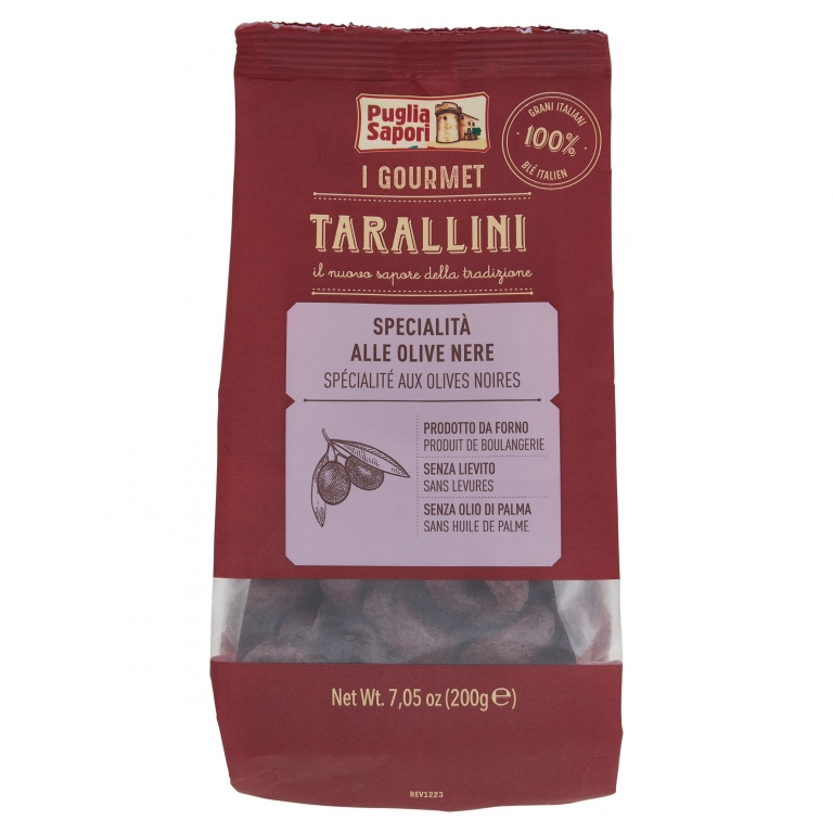 TARALLINI OLIVE NERE GOURMET PUGLIA SAPORI G200   