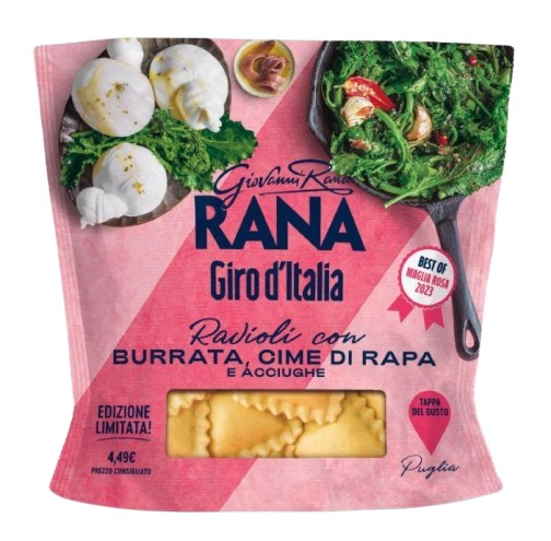 RANA GIRO D'ITALIA RIPIENI BURRATA CIME RAPA 250GR