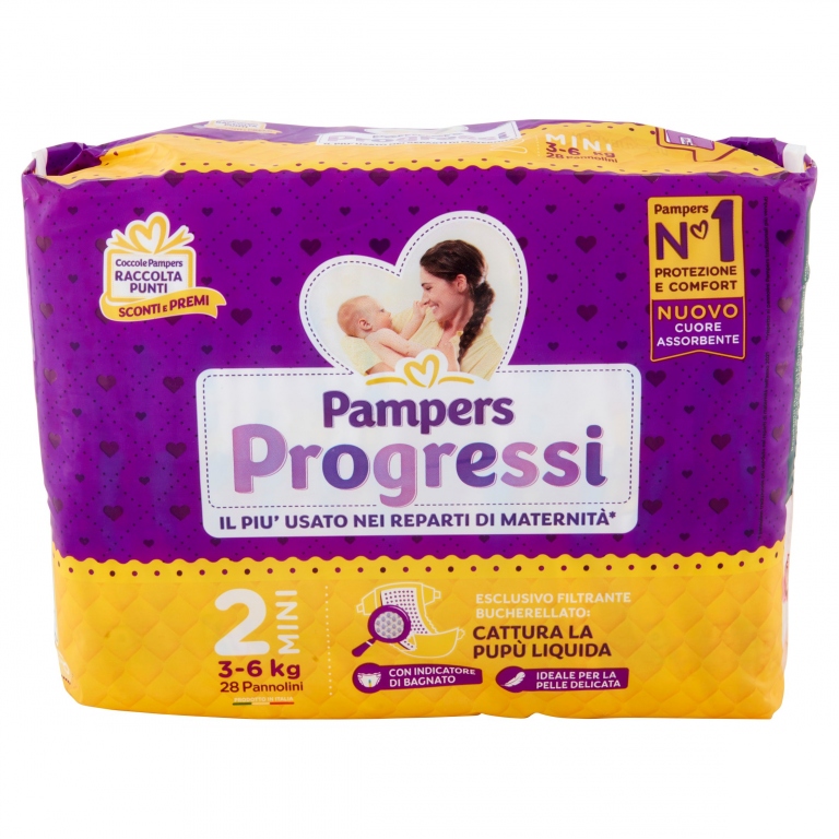 PANN.PAMPERS PROGRESSI PZ.28 MINI TG.2