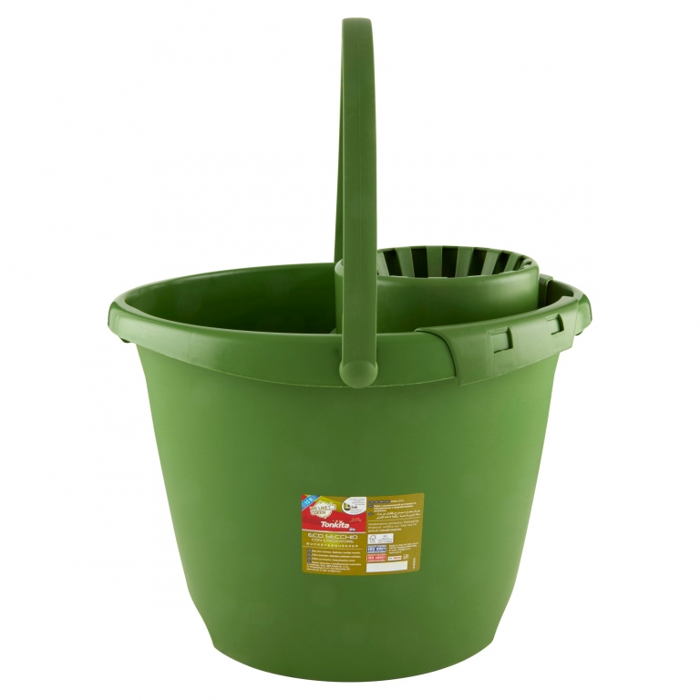 SECCHIO CON STRIZZATORE TONKITA 13L WE LIKE GREEN