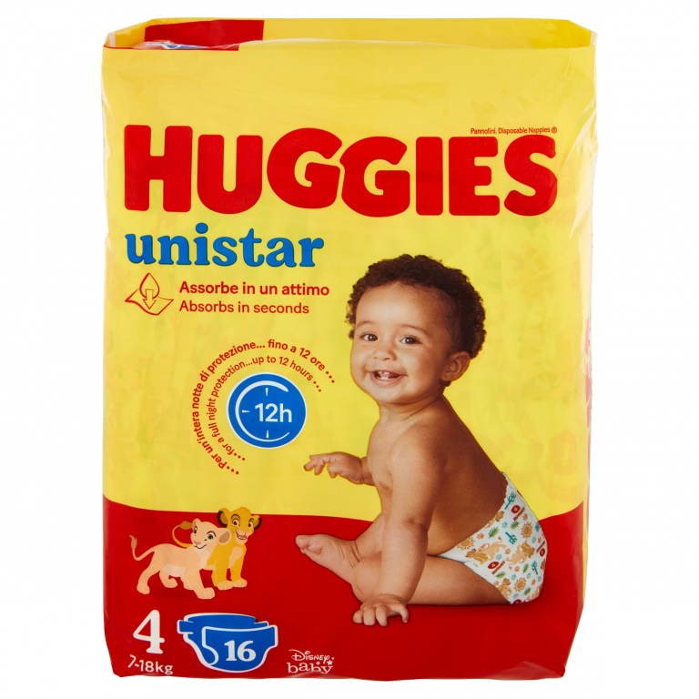 HUGGIES UNISTAR 4 7-18 KG 16 PZ
