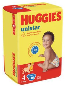 HUGGIES UNISTAR 4 7-18 KG 16 PZ