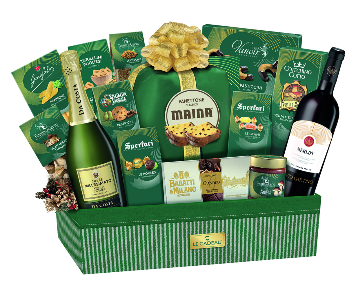 CONFEZ.CESTO LE CADEAU VERDE SMERALDO X15PZ
