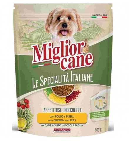 MORANDO CANE SPEC.ITALIANE CROCC.POLLO PISELLI 800 GR.