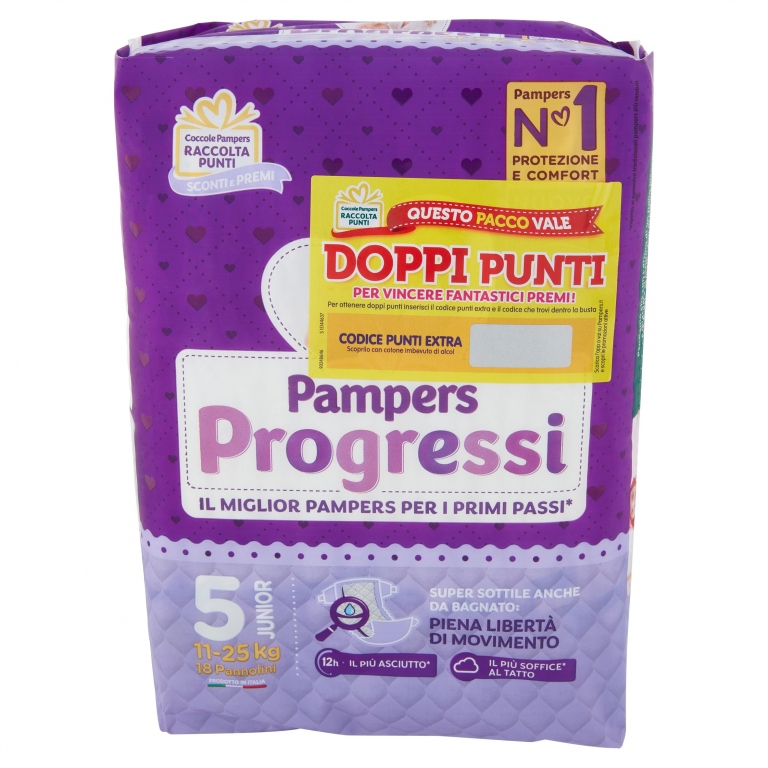 PANN.PAMPERS PROGRESSI PZ.18 KG.11-25 JUNIOR