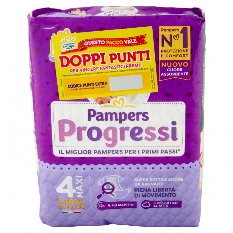 PANN.PAMPERS PROGRESSI PZ.18 KG.7-18 MAXI