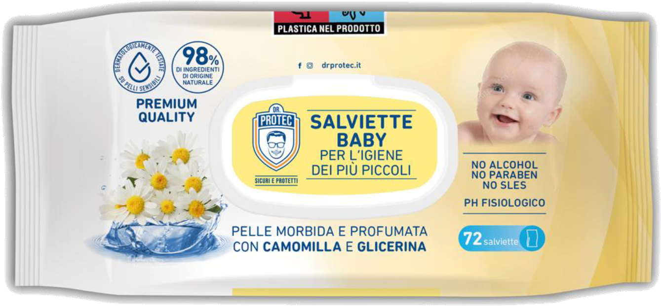 SALV.DR.PROTEC BABY CAMOMILLA PZ.72 C/COPERCHIO