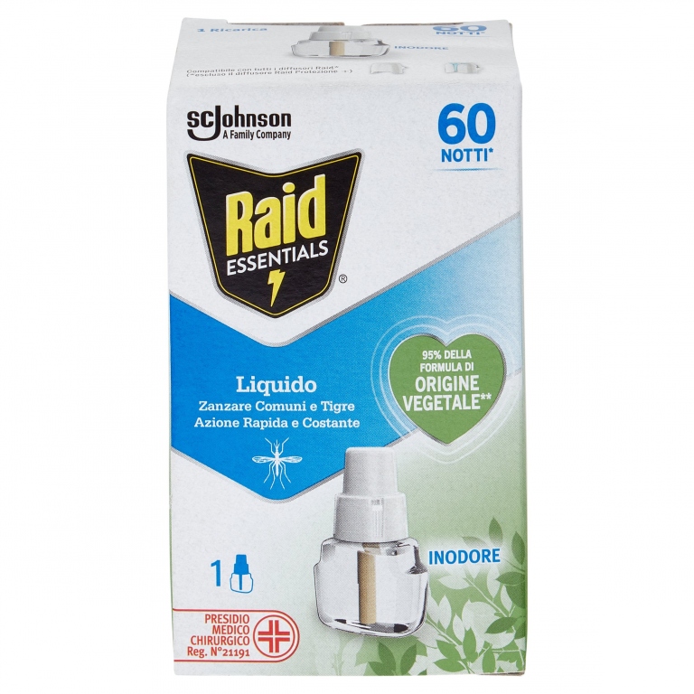 RAID ESSENTIALS LIQ.RICARICA 60NOTTI