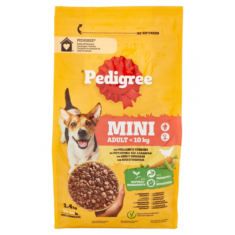 PEDIGREE MINI ADULT POLLAME E VERD.KG.1,4
