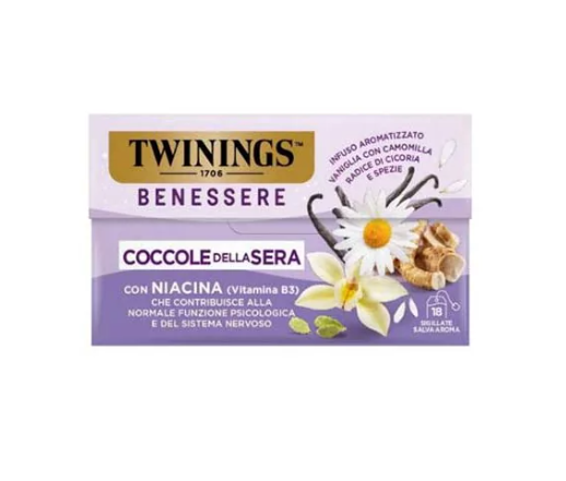 TWININGS BENESSERE COCCOLE SERA 18FILTRI          