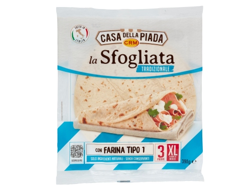 CASA DELLA PIADA 3 PIADE SFOGLIA TRADIZIONALE GR.390