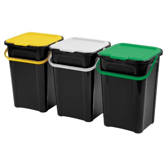 SET 3 PATTUMIERE 44 L RACCOLTA DIFFERENZIATA