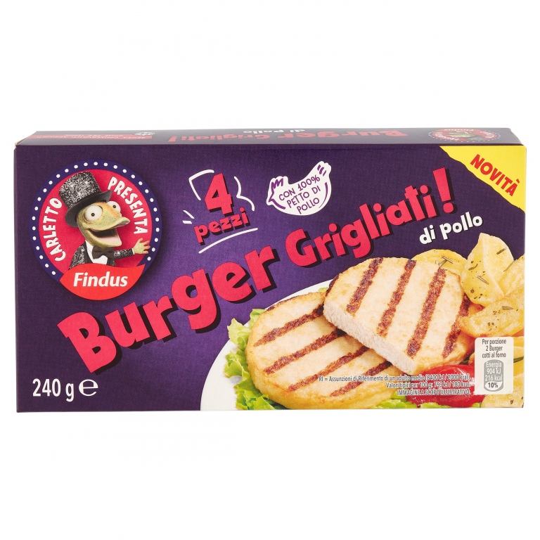 BURGER GRIGLIATI DI POLLO FINDUS G240             