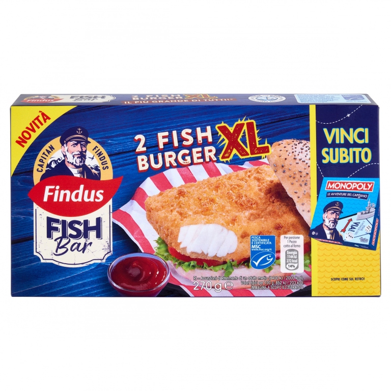 2 FISH BURGER XL FINDUS G270                      