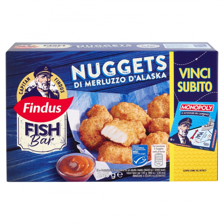 NUGGETS DI MERLUZZO FISH BAR FINDUS G245          