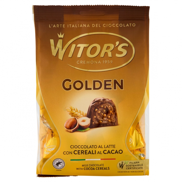 WITOR'S GOLDEN CIOCCOLATO AL LATTE CON CREMA ALLE NOCCIOLE E CEREALI CROCCANTI 200 G