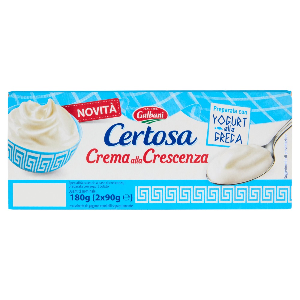 CREMA DI CRESCENZA CON YOGURT GRECO GR.90X2