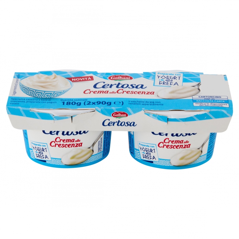 CREMA DI CRESCENZA CON YOGURT GRECO GR.90X2