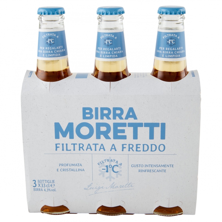 BIRRA MORETTI FILTRATA A FREDDO CL.33X3