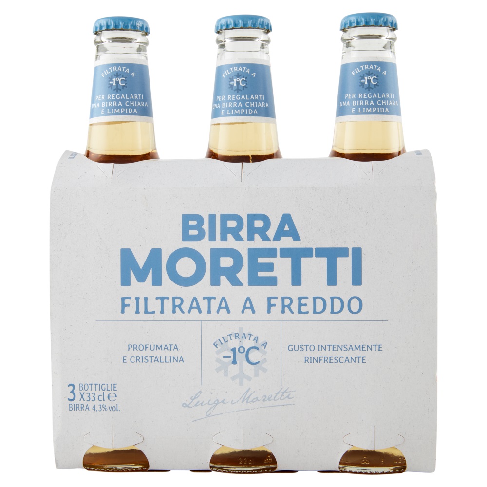 BIRRA MORETTI FILTRATA A FREDDO CL.33X3