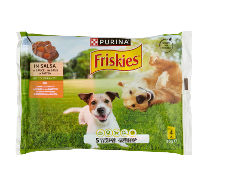 FRISKIES CANE GR.85X4 POLLO E CAROTA IN SALSA