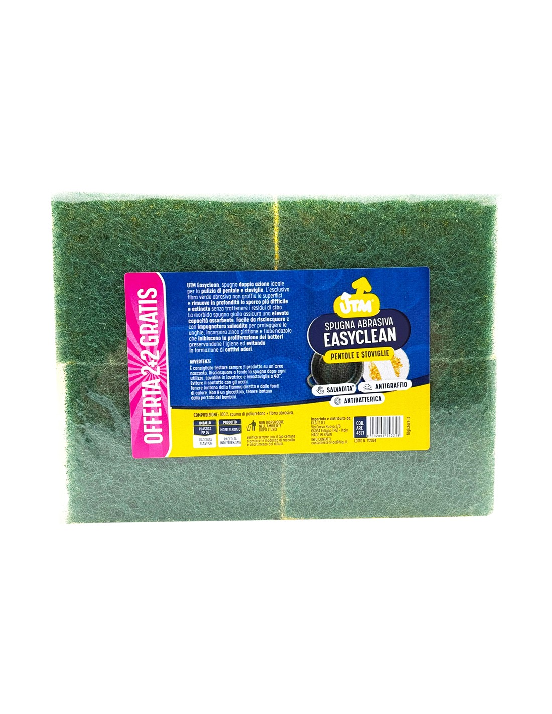 SPUGNE ABRASIVE C/IMP.JTM 2+2GRATIS
