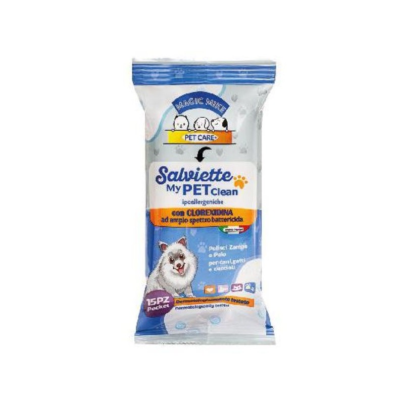 SALVIETTINE PET CARE CANI E GATTI PZ.15