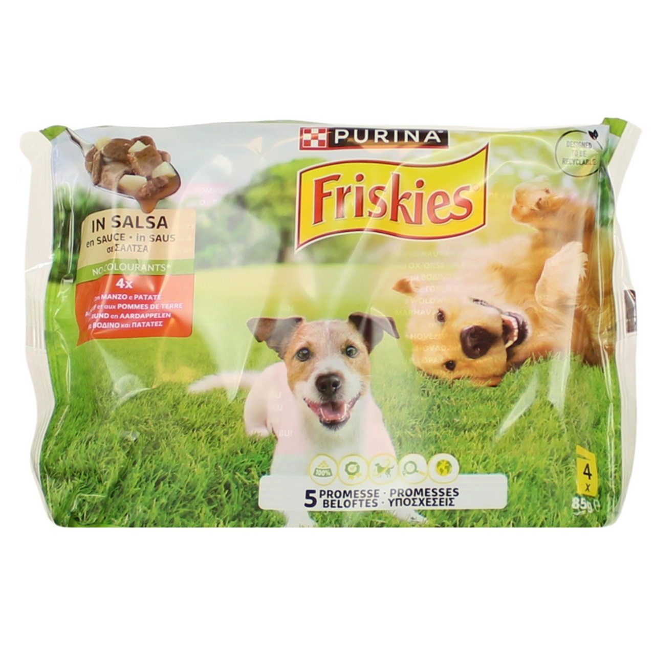FRISKIES CANE GR.85X4 POLLO PAT.IN SALSA