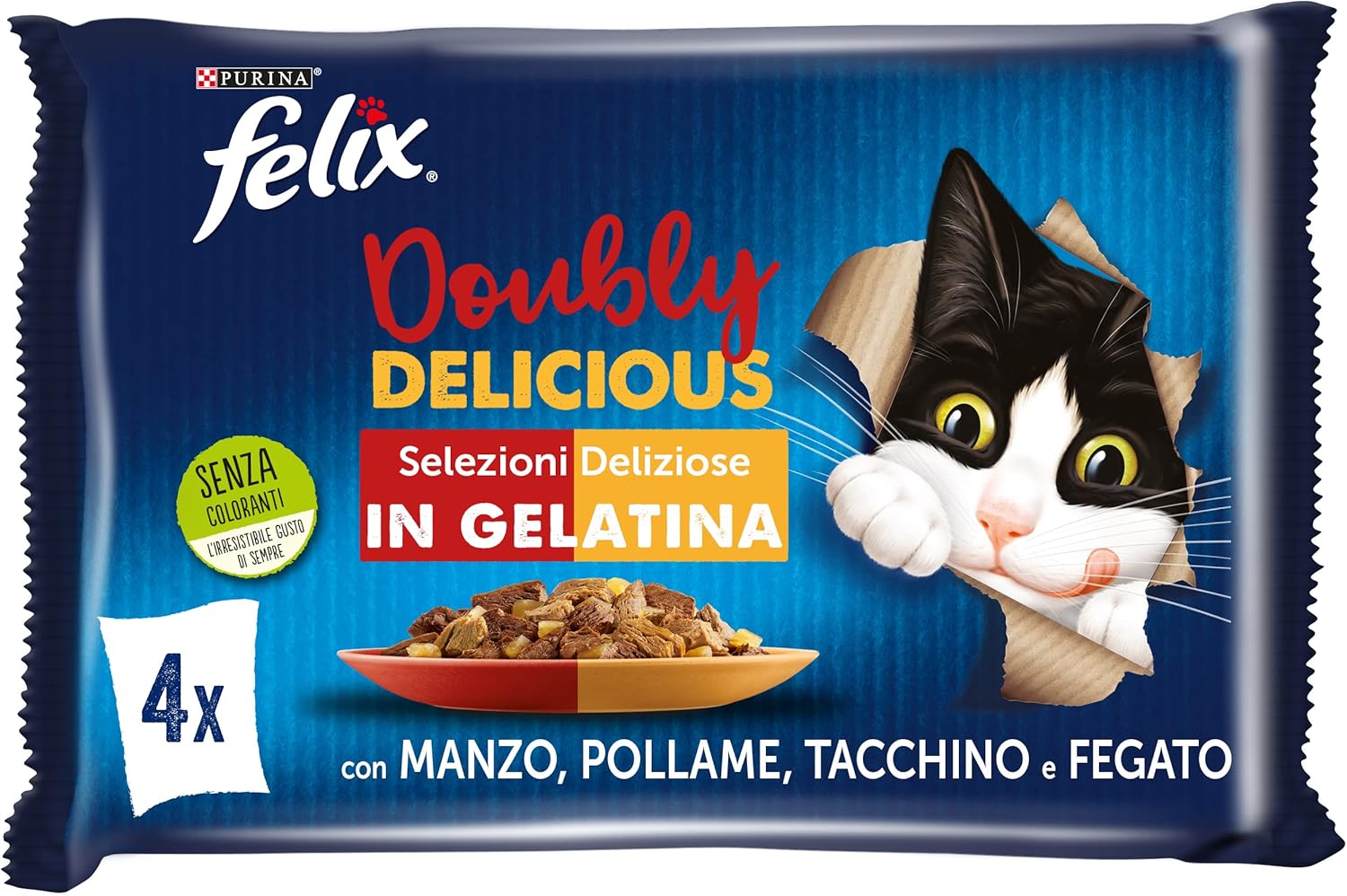 FELIX GATTO GHIOT.DOUBLY DELICIOUS MANZO TACCHINO 4X85