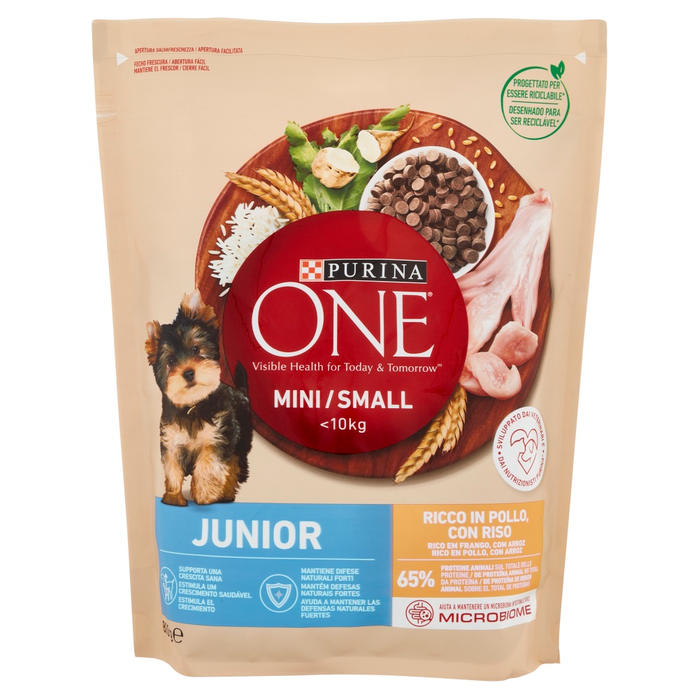 PURINA ONE CANE JUNIO SECCO GR.800 POLLO RISO     