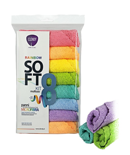 PANNI MICROFIBRA CLENDY SOFT 30X30 RAINBOW
