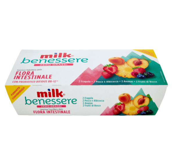 YOGURT MILK BENESSERE ZERO GRASSI FLORA INT.125X8