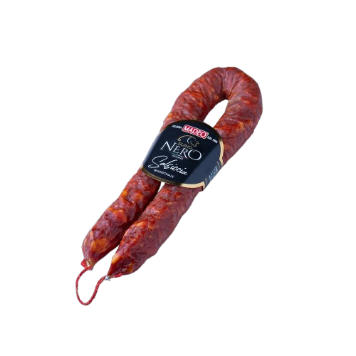 SALSICCIA PICCANTE DI SUINO NERO MADEO AL KG.