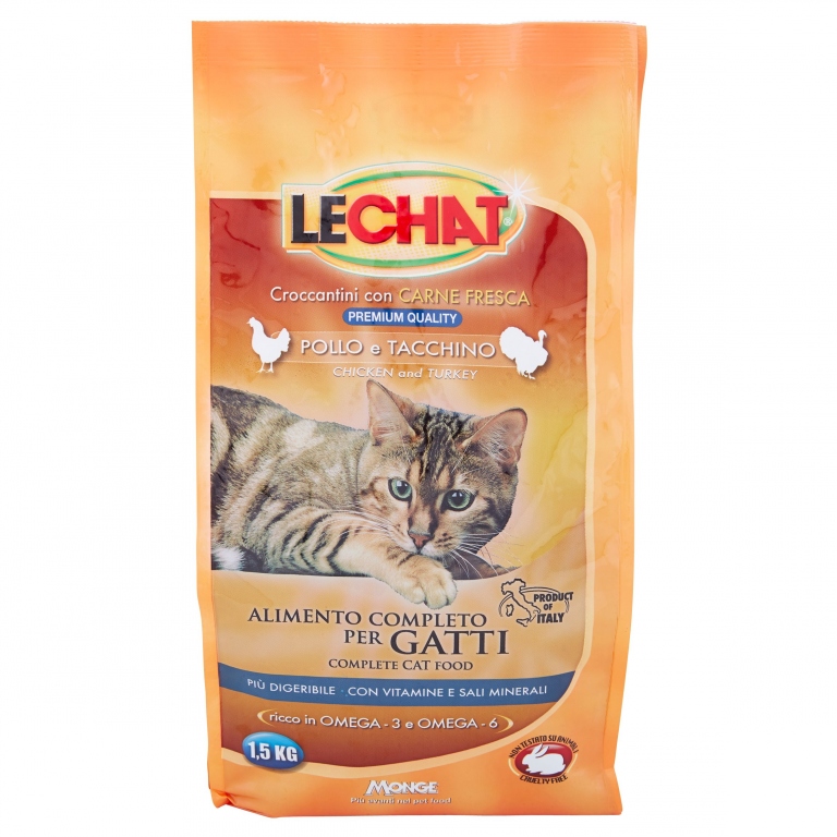 MONGE LECHAT POLLO TACCHINO KG.1,5 CROCCANTINI