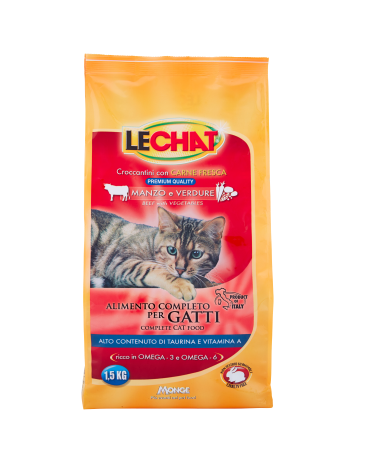 MONGE LECHAT MANZO VERDURE KG.1,5 CROCCANTINI