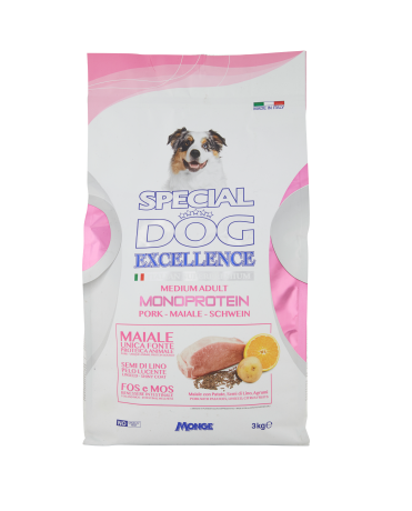 MONGE SPECIAL DOG EXCELL MEDIUM ADULT MAIALE KG.3