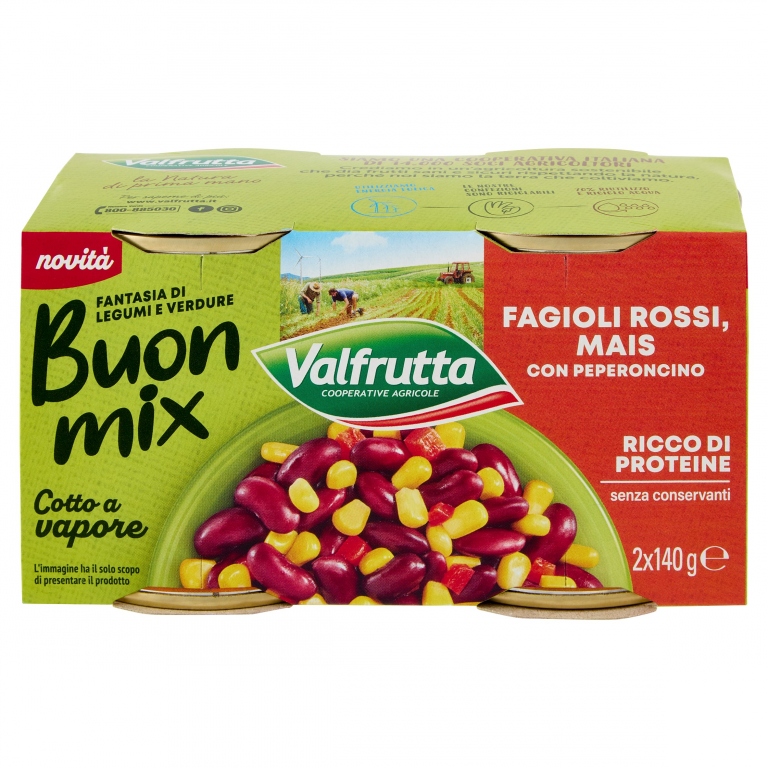BUONMIX VALFRUTTA FAG.RED/MAIS/PEP GR160X2        