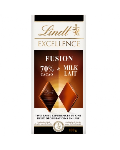 LINDT TAV.EXCELLENCE FUSION 70% LATTE/SALE GR100  