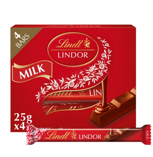 LINDT BARRETTA LINDOR SNACK MPK GR.25X4           