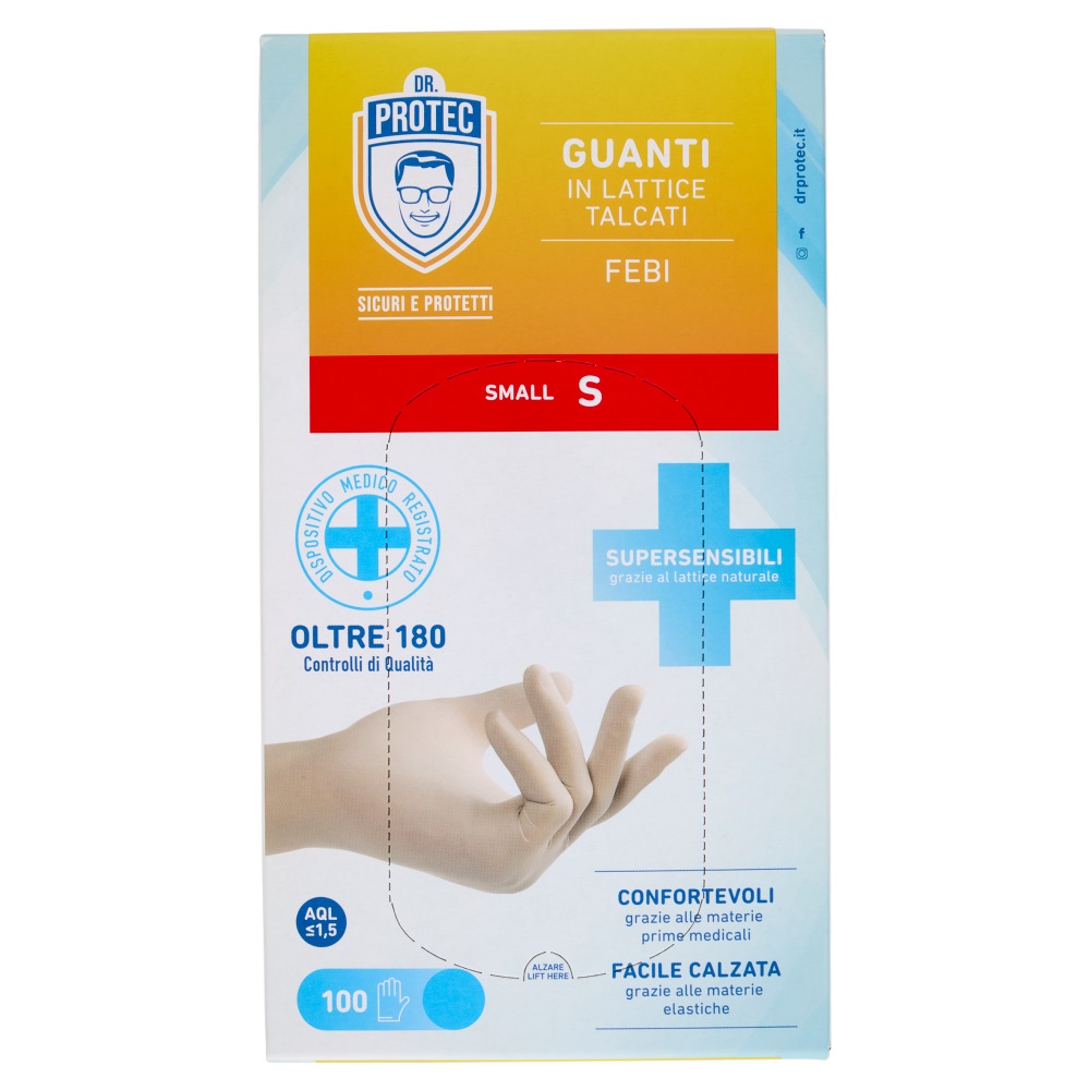 GUANTI DR.PROTEC LATTICE TALCATI SMALL PZ.100
