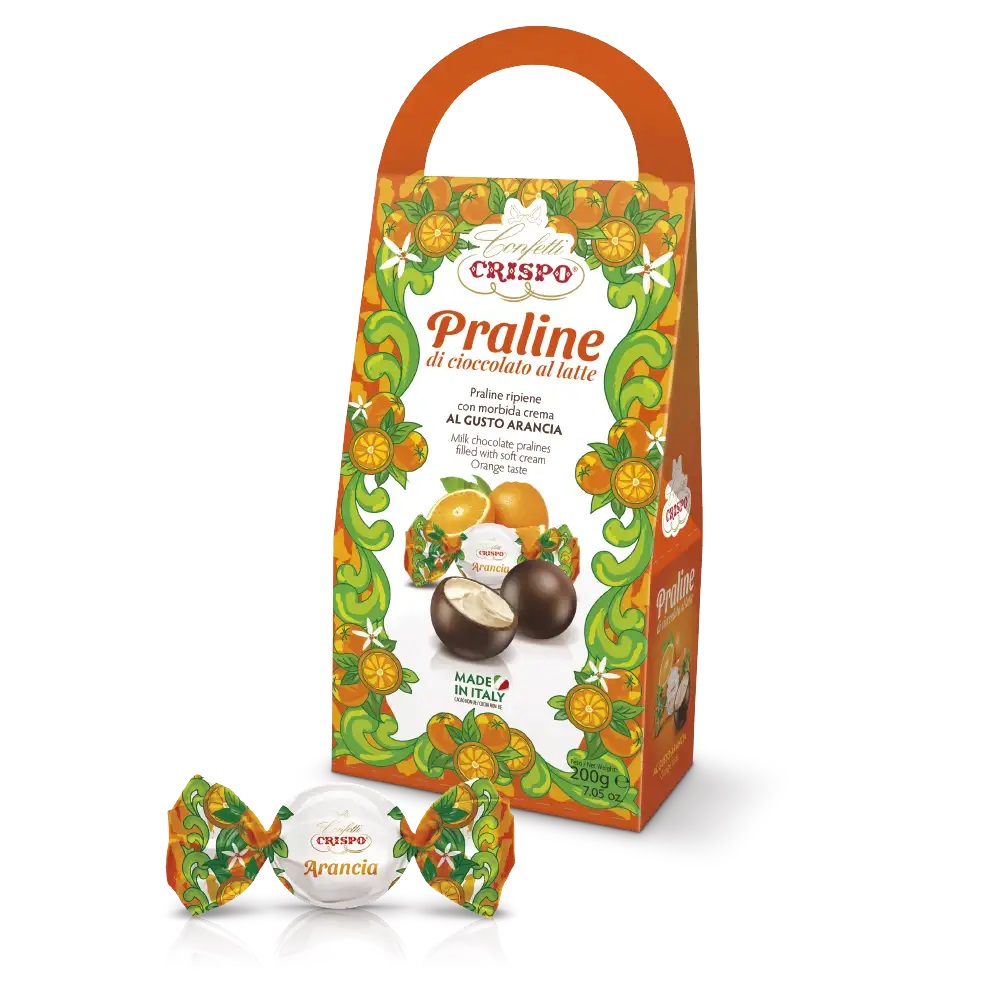 CRISPO CONFEZ.PRALINE CREMA ARANCIA GR.200        