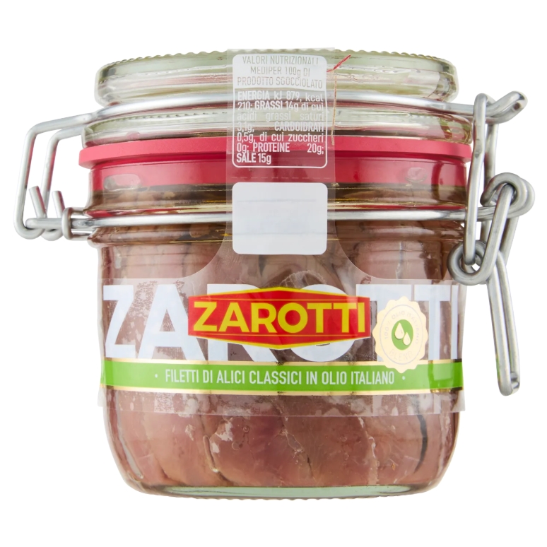 FILETTI ACCIUGHE TAPPO ERMETICO ZAROTTI GR.230         OLIO DELICATO
